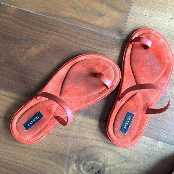 A.EMERY Red Suede Turi Sandals / Poppy Suede EU 39 / US 8 - Picture 4 of 8